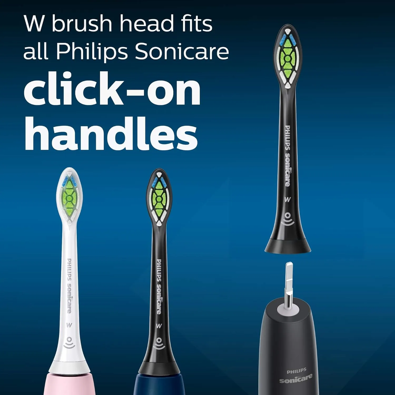Philips Sonicare Genuine W DiamondClean Toothbrush Heads, 4 Brush Heads, Black, HX6064/95