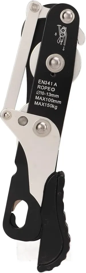 Pilipane Manual Climbing Descender Aluminum Alloy Self Locking Downhill Device for Outdoor Rock Climbing Cave Exploration High Strength Lightweight Durable 150kg Load Bearing 230x60mm
