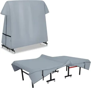 Ping Pong Table Cover Outdoor Waterproof, Dual Function Table Tennis Cover Fits Both Folding Tables and Flat Tables Indoor & Outside 68"L x 6"/30"W x 62"H, Grey