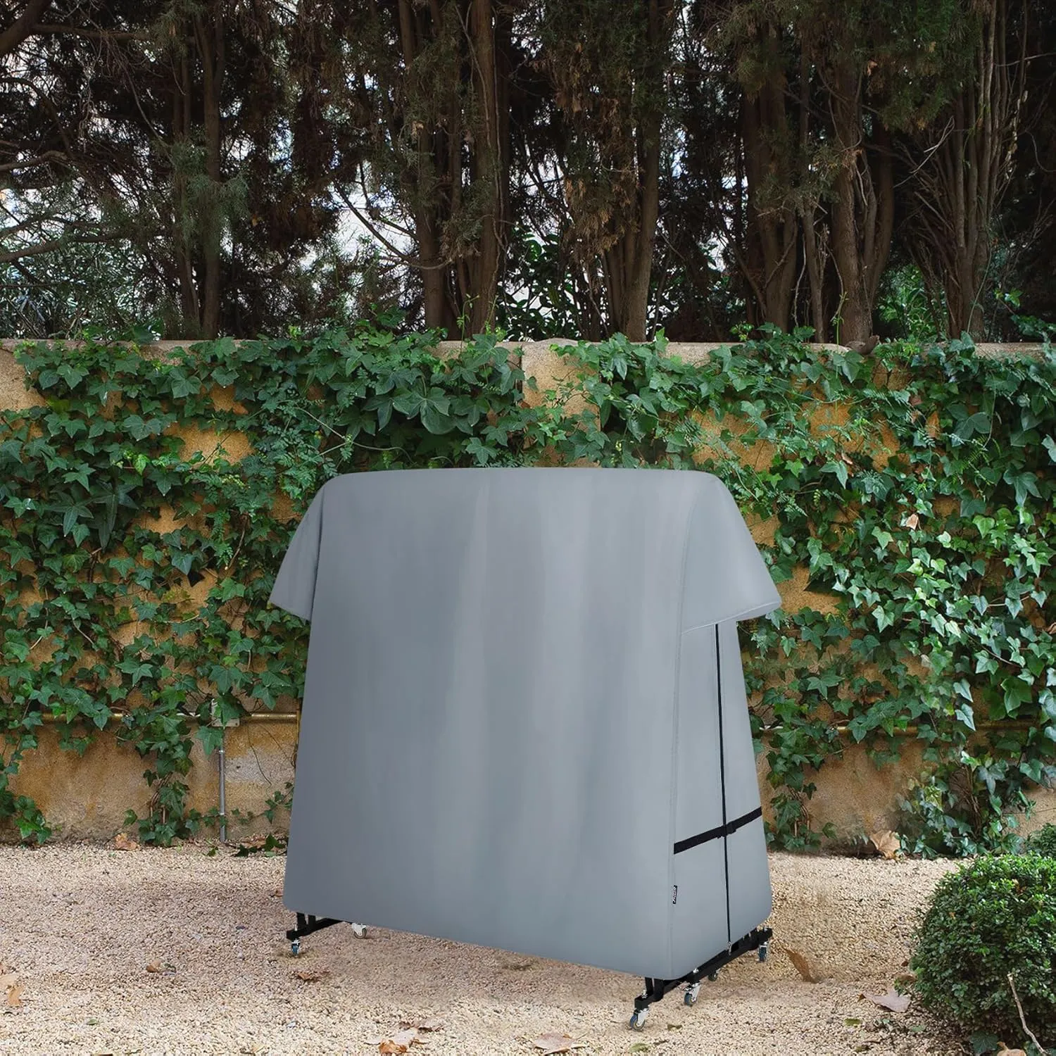 Ping Pong Table Cover Outdoor Waterproof, Dual Function Table Tennis Cover Fits Both Folding Tables and Flat Tables Indoor & Outside 68"L x 6"/30"W x 62"H, Grey