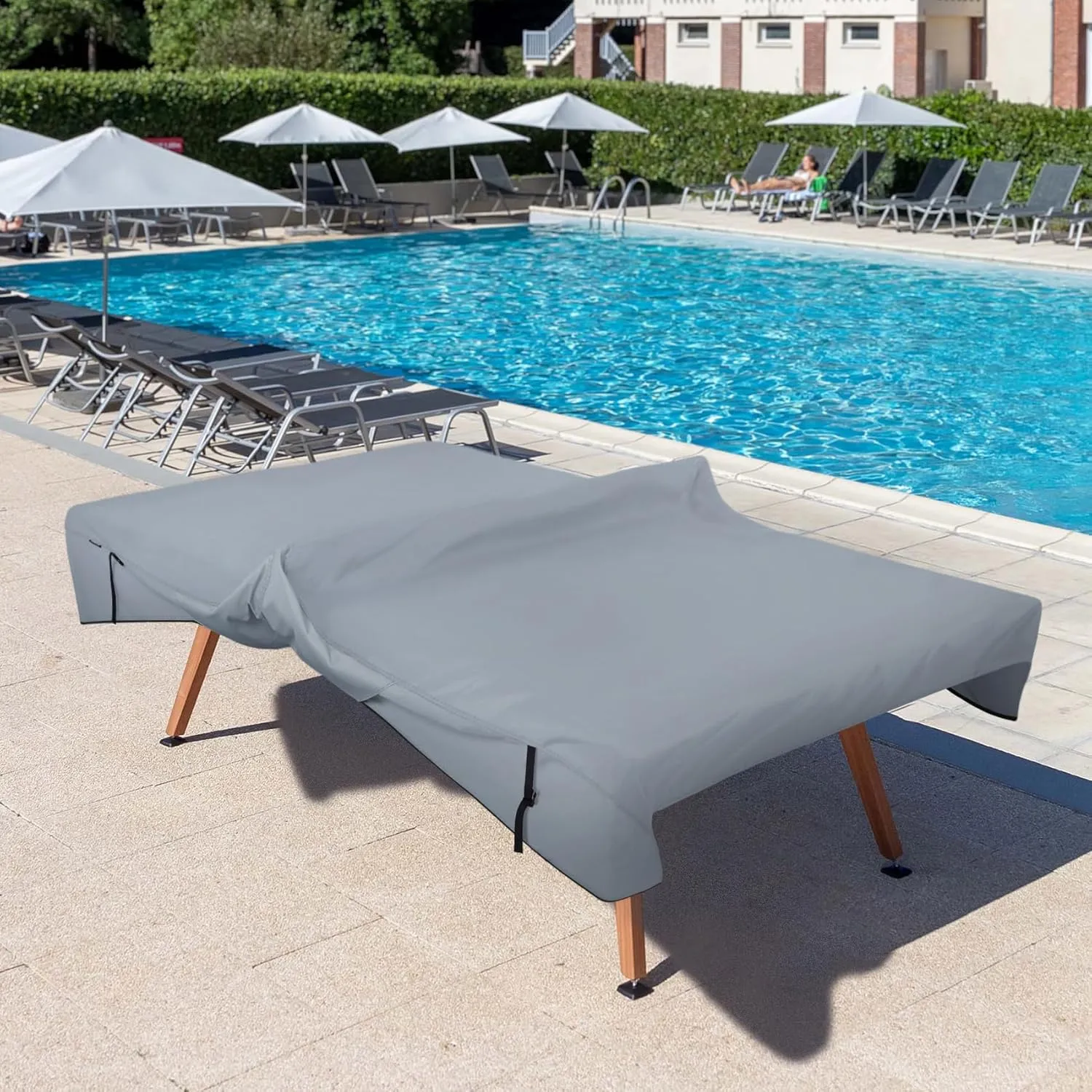 Ping Pong Table Cover Outdoor Waterproof, Dual Function Table Tennis Cover Fits Both Folding Tables and Flat Tables Indoor & Outside 68"L x 6"/30"W x 62"H, Grey