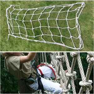 Playground Climbing Cargo Net,Heavy Duty Polyamide Rope Ladder Netting for Training Equipment,Plant Support Net,Climbing Frame Net,7.5 * 9.5m