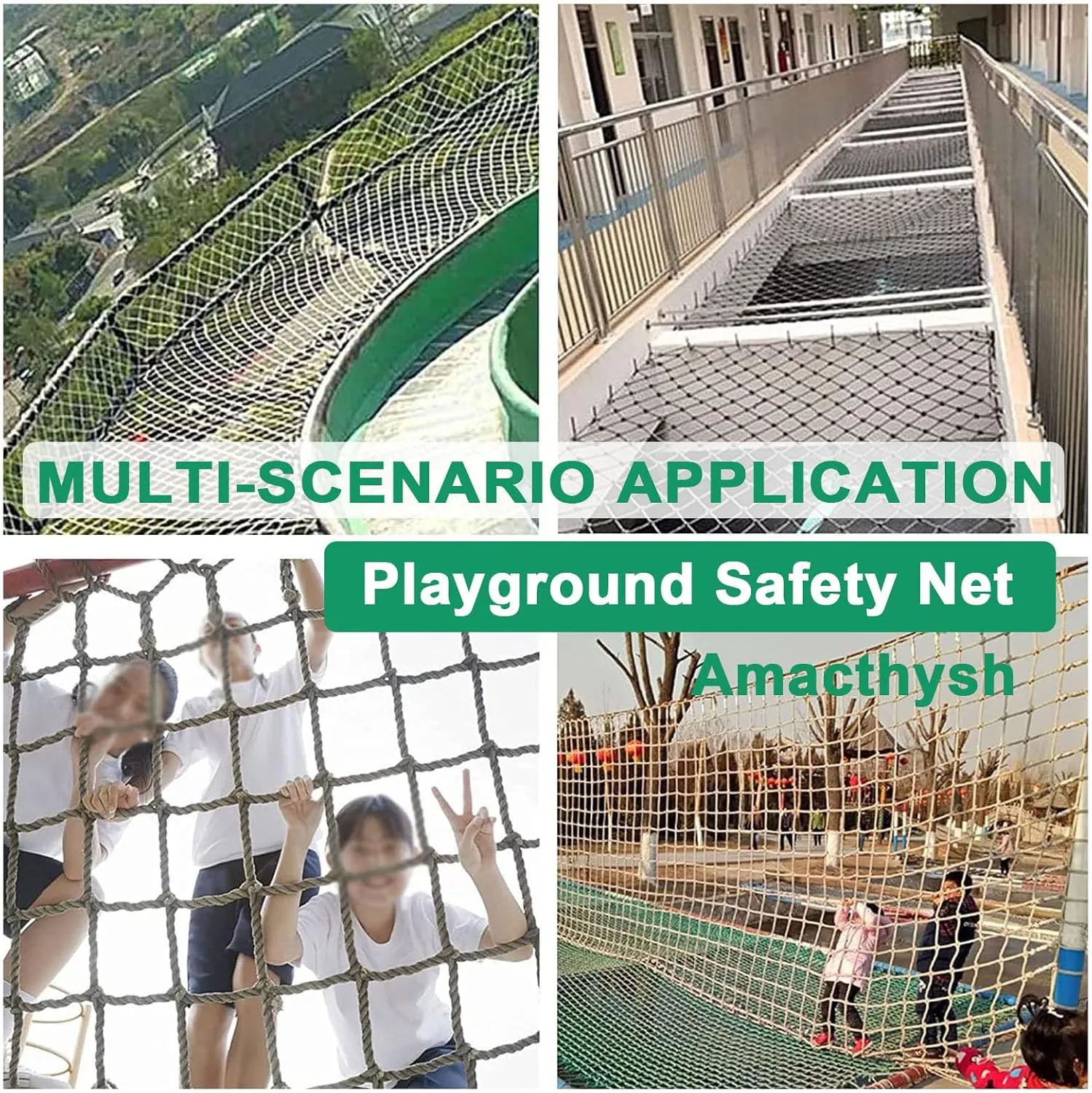 Playground Climbing Net Kids Outdoor Rope Net Climbing Safety Tree House Garden Playground Protection Heavy Duty Climbing Rope Safety Net,98.43 * 314.96 inch