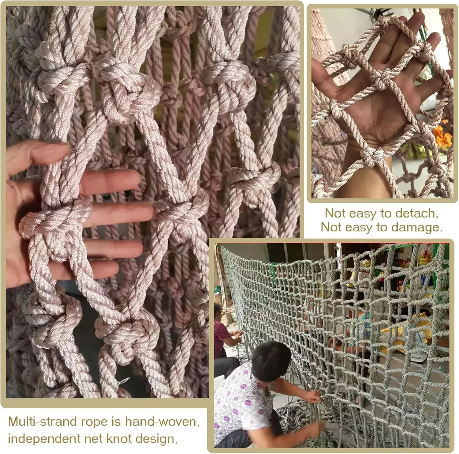 Playground Climbing Net Kids Outdoor Rope Net Climbing Safety Tree House Garden Playground Protection Heavy Duty Climbing Rope Safety Net,98.43 * 314.96 inch