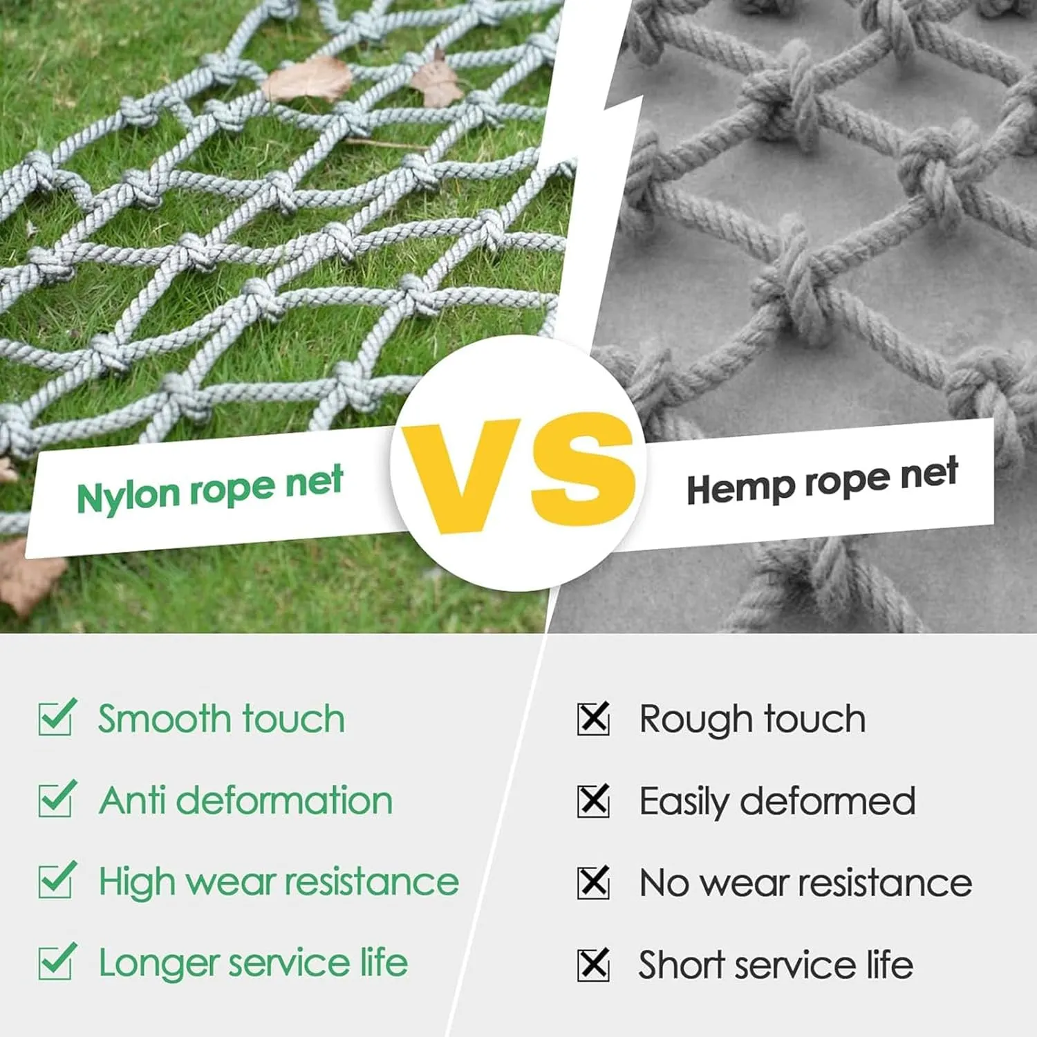 Playground Climbing Net Kids Outdoor Rope Net Climbing Safety Tree House Garden Playground Protection Heavy Duty Climbing Rope Safety Net,98.43 * 314.96 inch