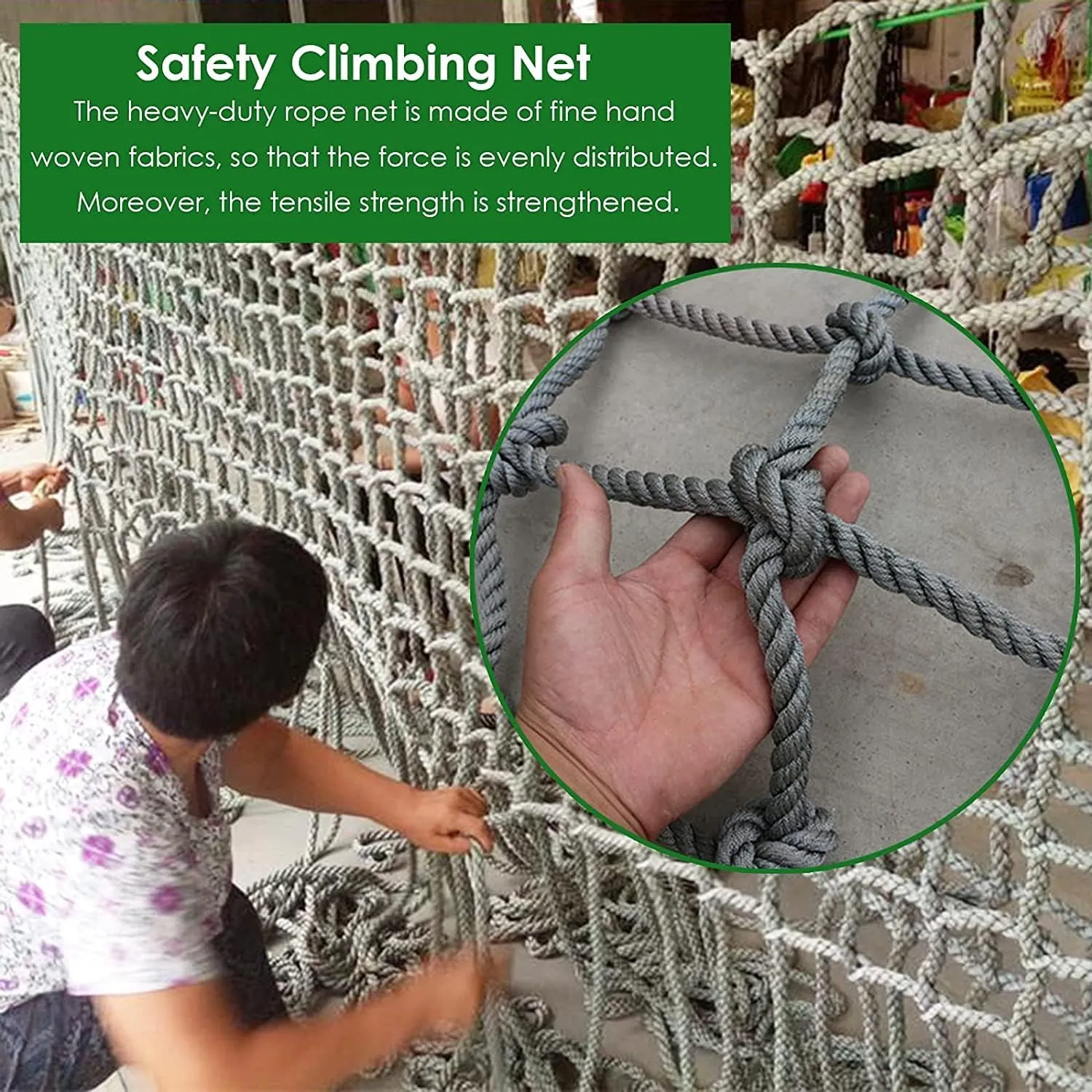 Playground Climbing Net Kids Outdoor,Climbing Cargo Net Rope Ladder Bridge,10 Mm Rope Net with Knots for Playground Backyard Treehouse,6 * 9m