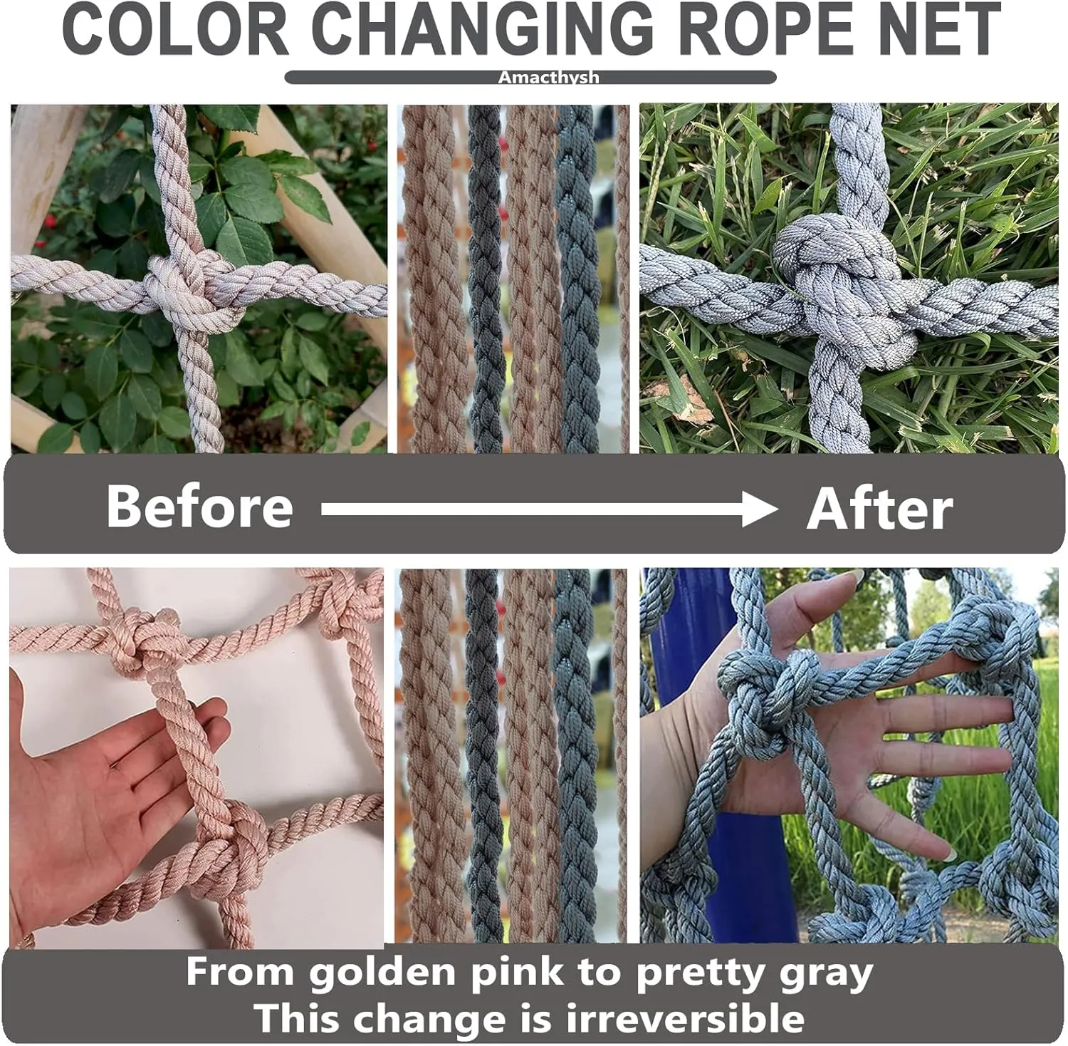 Playground Climbing Net Kids Outdoor,Climbing Cargo Net Rope Ladder Bridge,10 Mm Rope Net with Knots for Playground Backyard Treehouse,6 * 9m