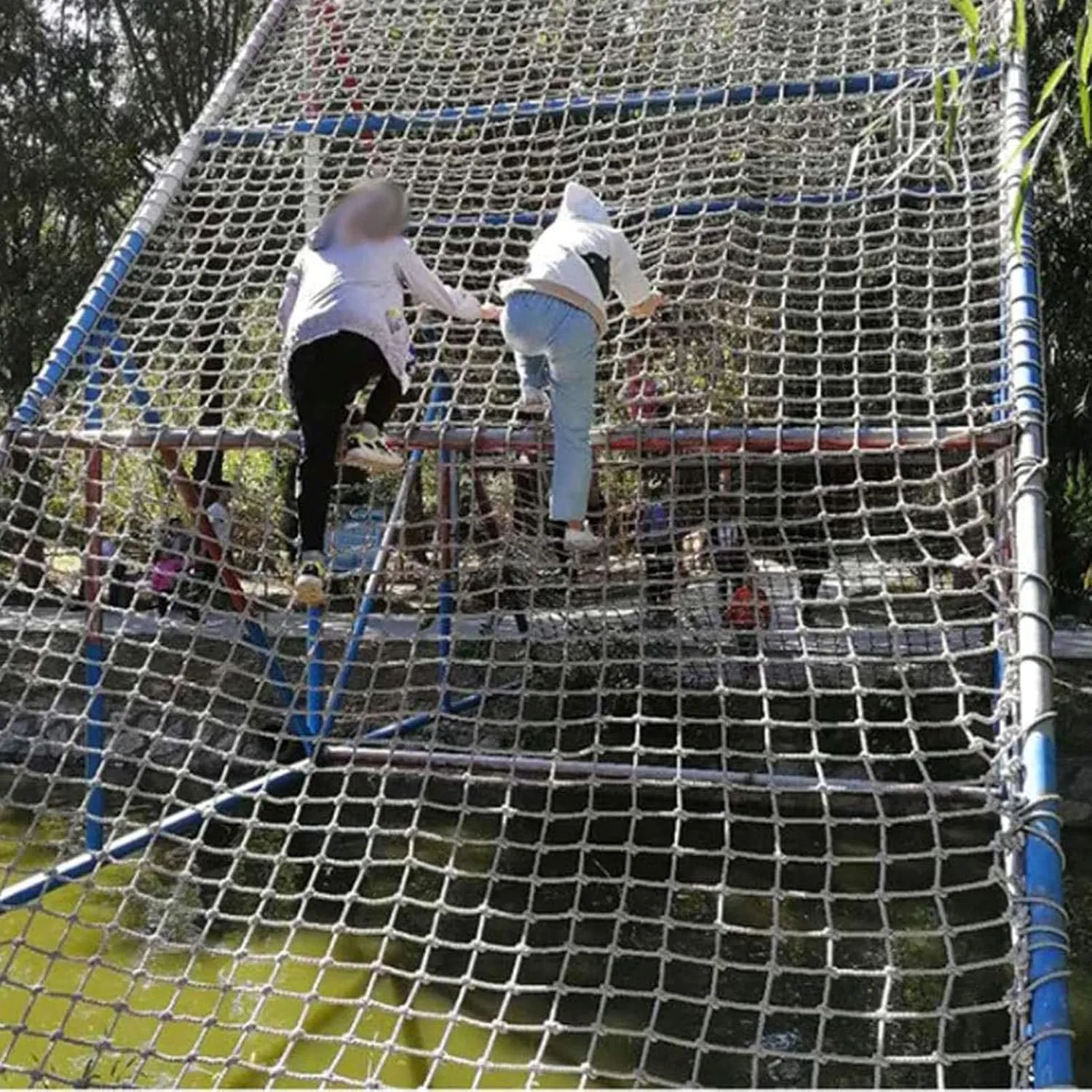 Playground Climbing Net Kids Outdoor,Climbing Cargo Net Rope Ladder Bridge,10 Mm Rope Net with Knots for Playground Backyard Treehouse,6 * 9m