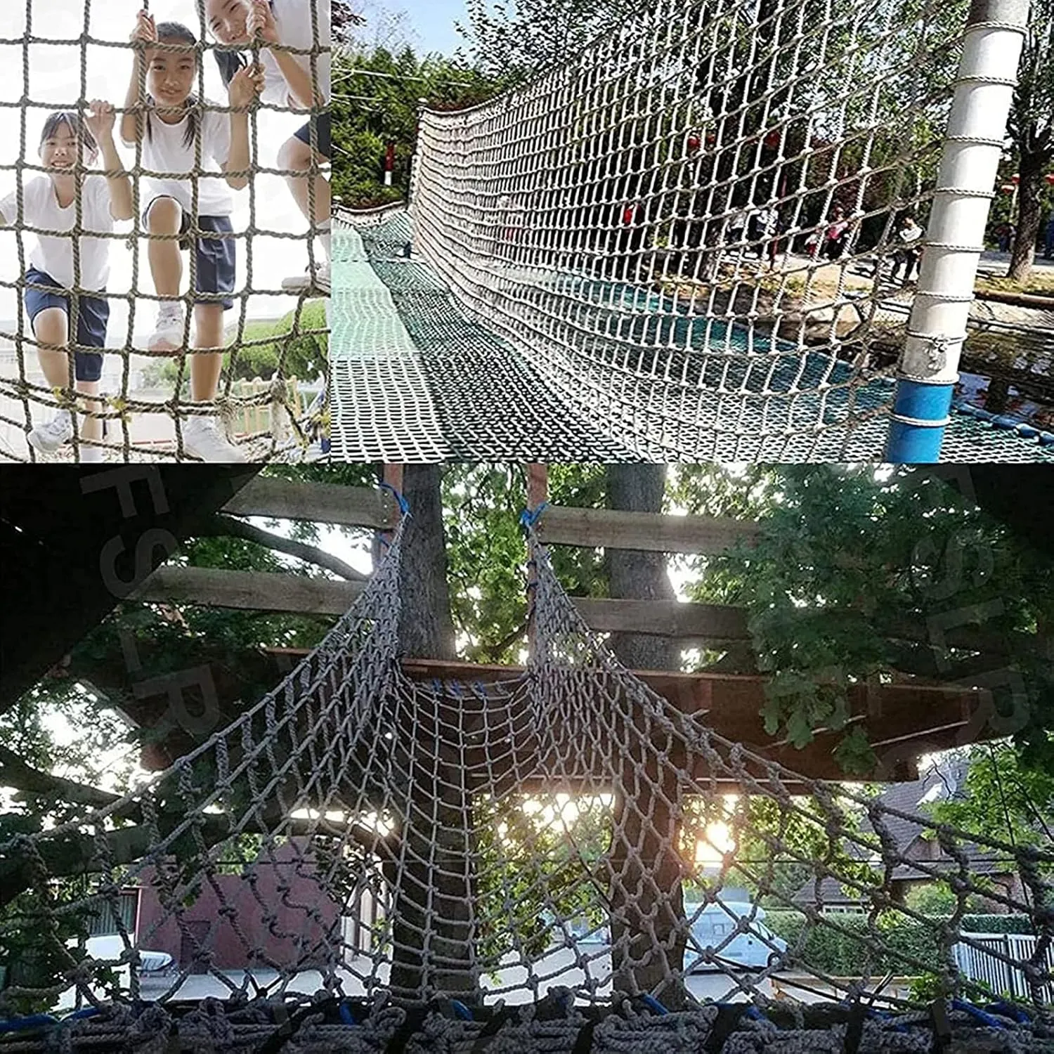Playground Climbing Net Kids Outdoor,Climbing Cargo Net Rope Ladder Bridge,10 Mm Rope Net with Knots for Playground Backyard Treehouse,6 * 9m