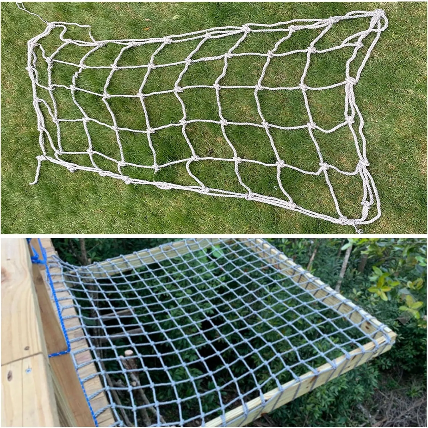 Playground Net for Kids,Climbing Net for Swing Set, Heavy Duty Outdoor Cargo Rope Webbing Net,Military Climbing Cargo Net,14.8 * 31.2ft