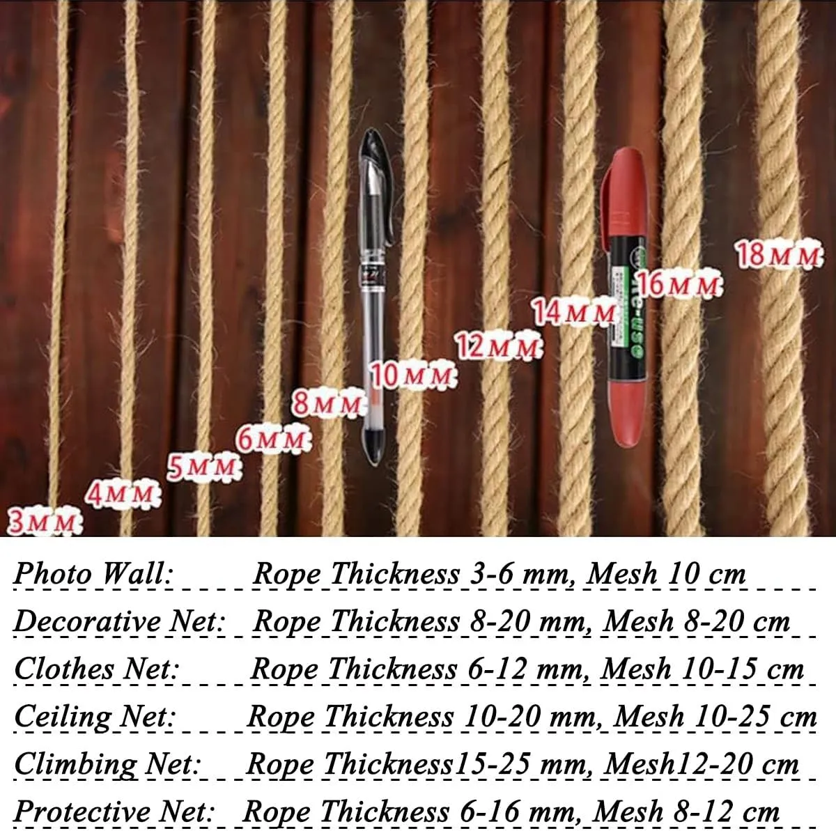 Playground Rope Net,8mm Thick Hemp Rope Net,Heavy Duty Cargo Net Diamond Grid ,Training Net for Kids Outdoor,Yard Frame Climbing Net, Treehouse Rope Ladder,Safety Rope Net for Kids(Size:2.5mx7m)