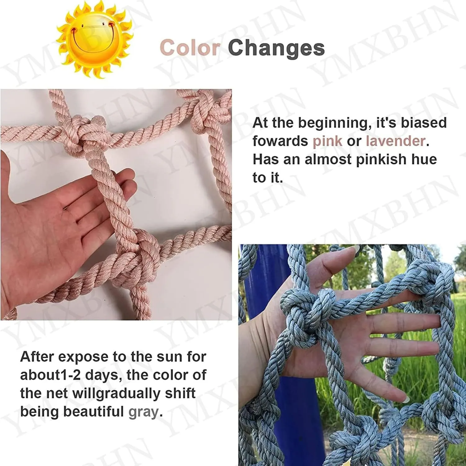 Playground Safety Net Polyamide Climbing Frame Net 10cm Mesh Rope Net,Plant Support Network,Protection Net for Training Equipment(Size:9.8FTx9.8FT)
