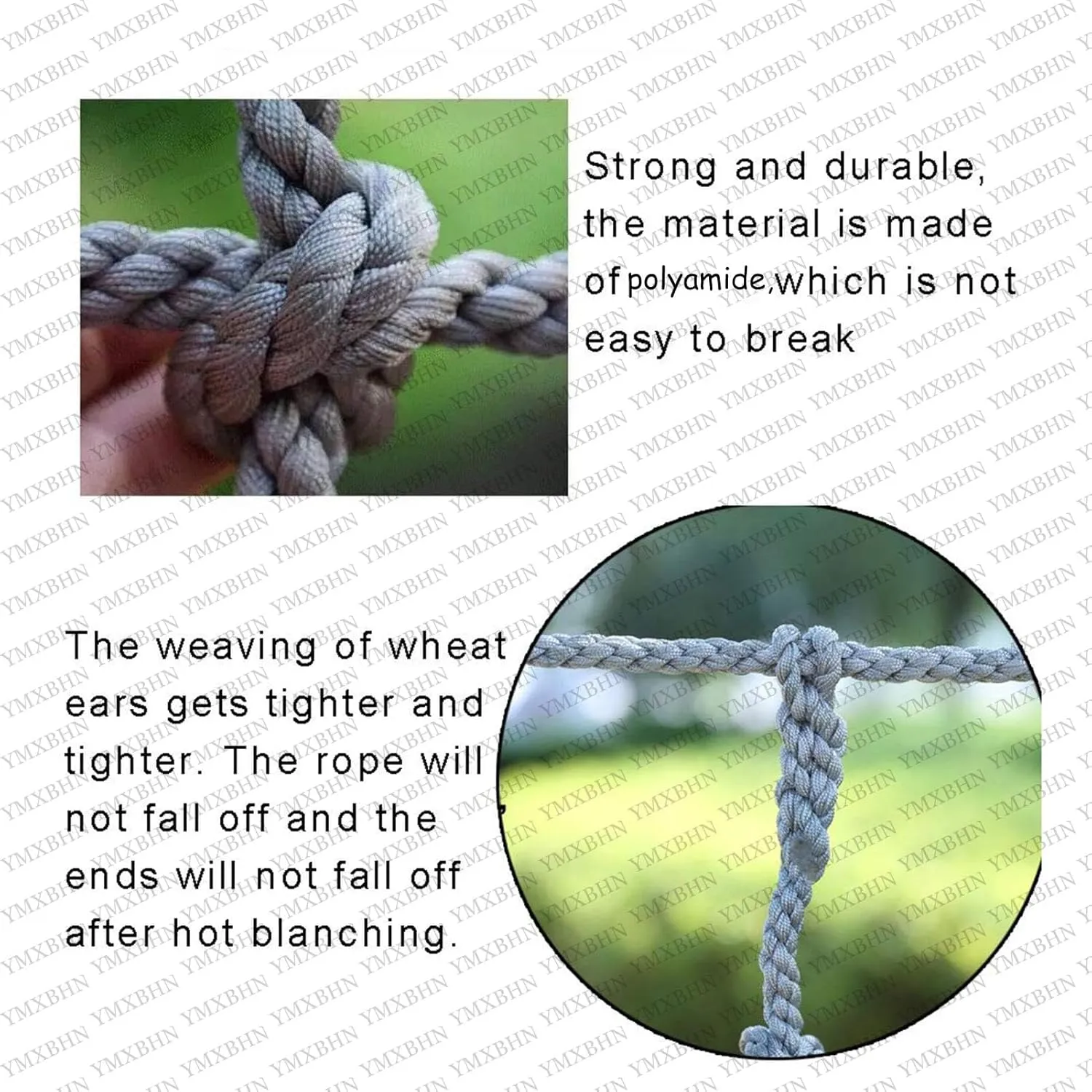 Playground Safety Net Polyamide Climbing Frame Net 10cm Mesh Rope Net,Plant Support Network,Protection Net for Training Equipment(Size:9.8FTx9.8FT)