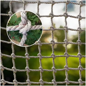 Playground Safety Net Polyamide Climbing Frame Net 10cm Mesh Rope Net,Plant Support Network,Protection Net for Training Equipment(Size:9.8FTx9.8FT)