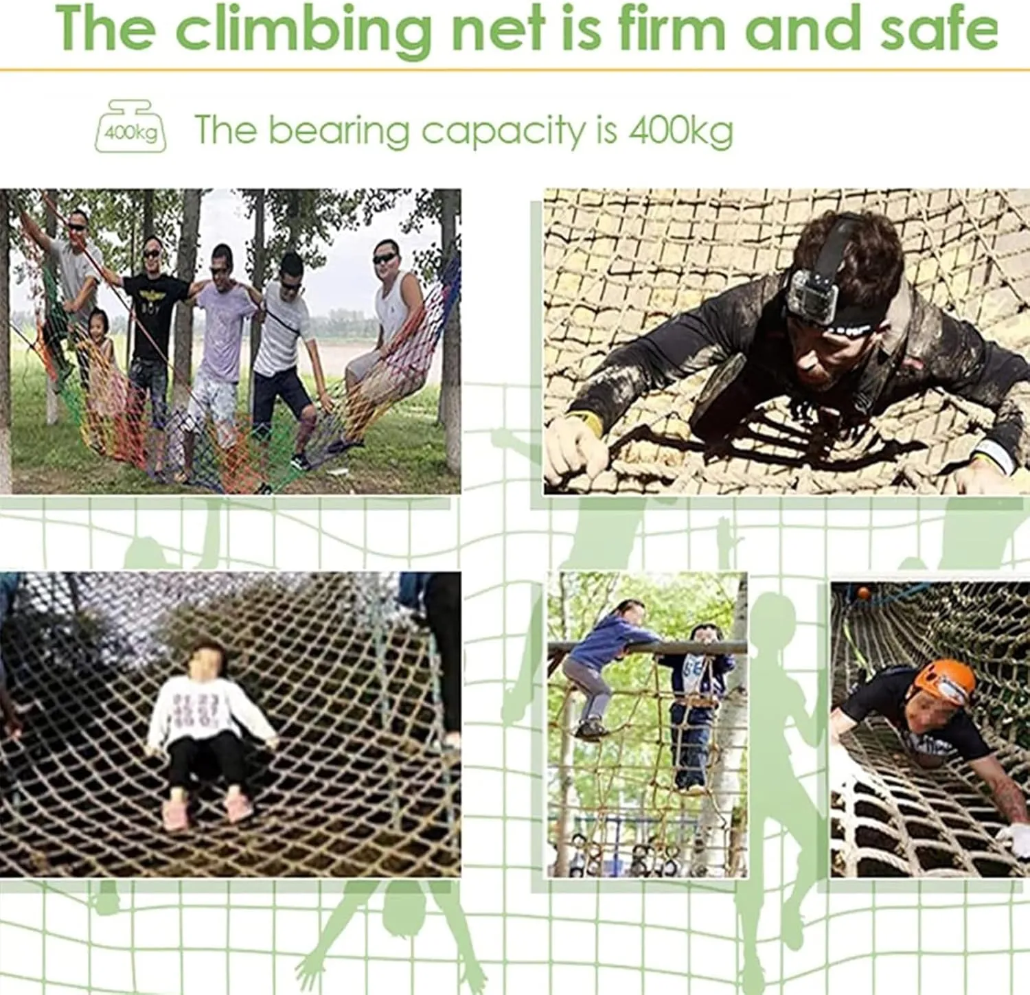 Playground Safety Net Polyamide Climbing Frame Net 10cm Mesh Rope Net,Plant Support Network,Protection Net for Training Equipment(Size:9.8FTx9.8FT)