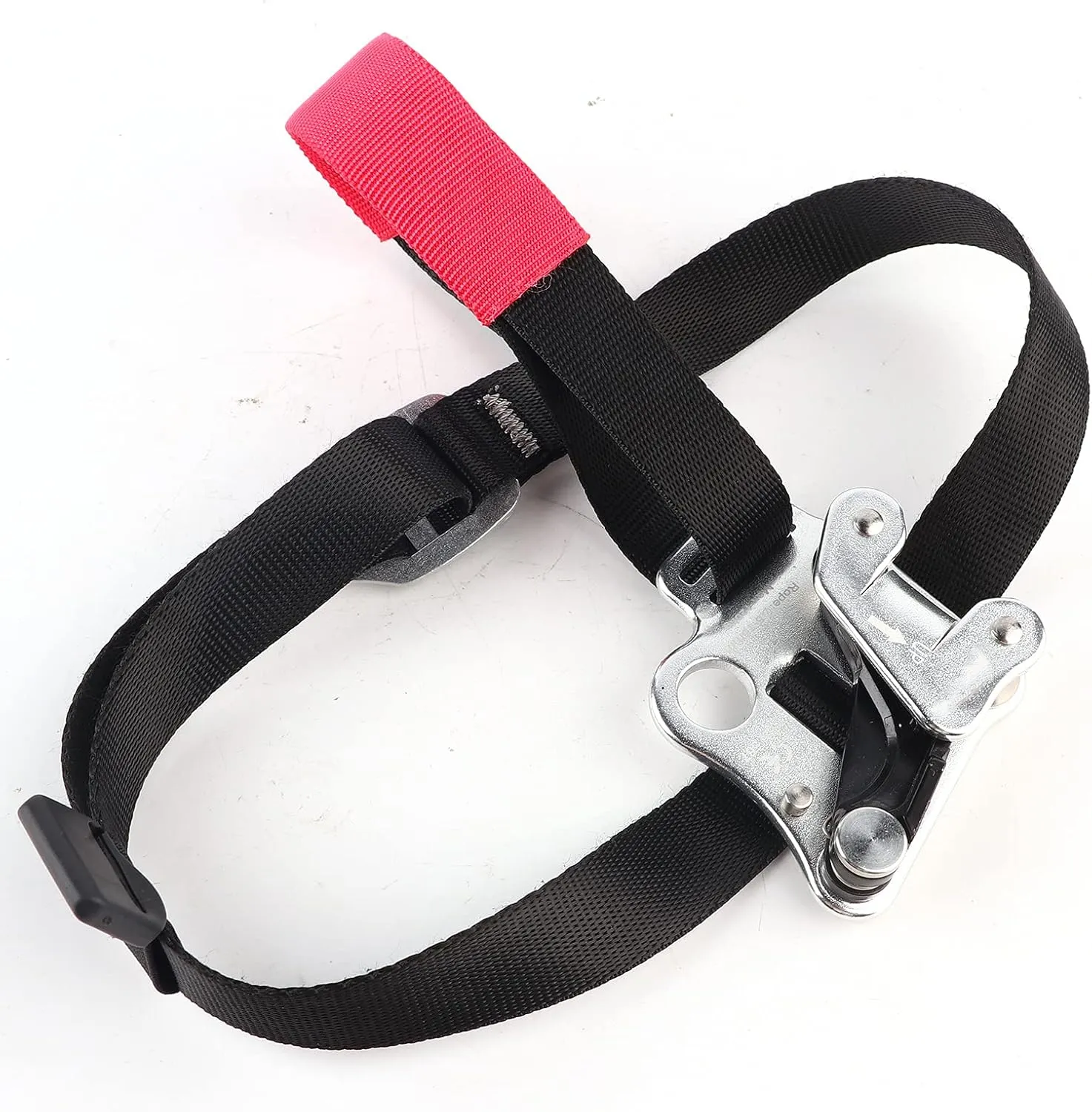 plplaaoo Aviation Aluminum Left Right Foot Ascender for Rock Climbing and Mountaineering Lightweight with Strong Load Capacity and Stainless Steel Grapple Hook