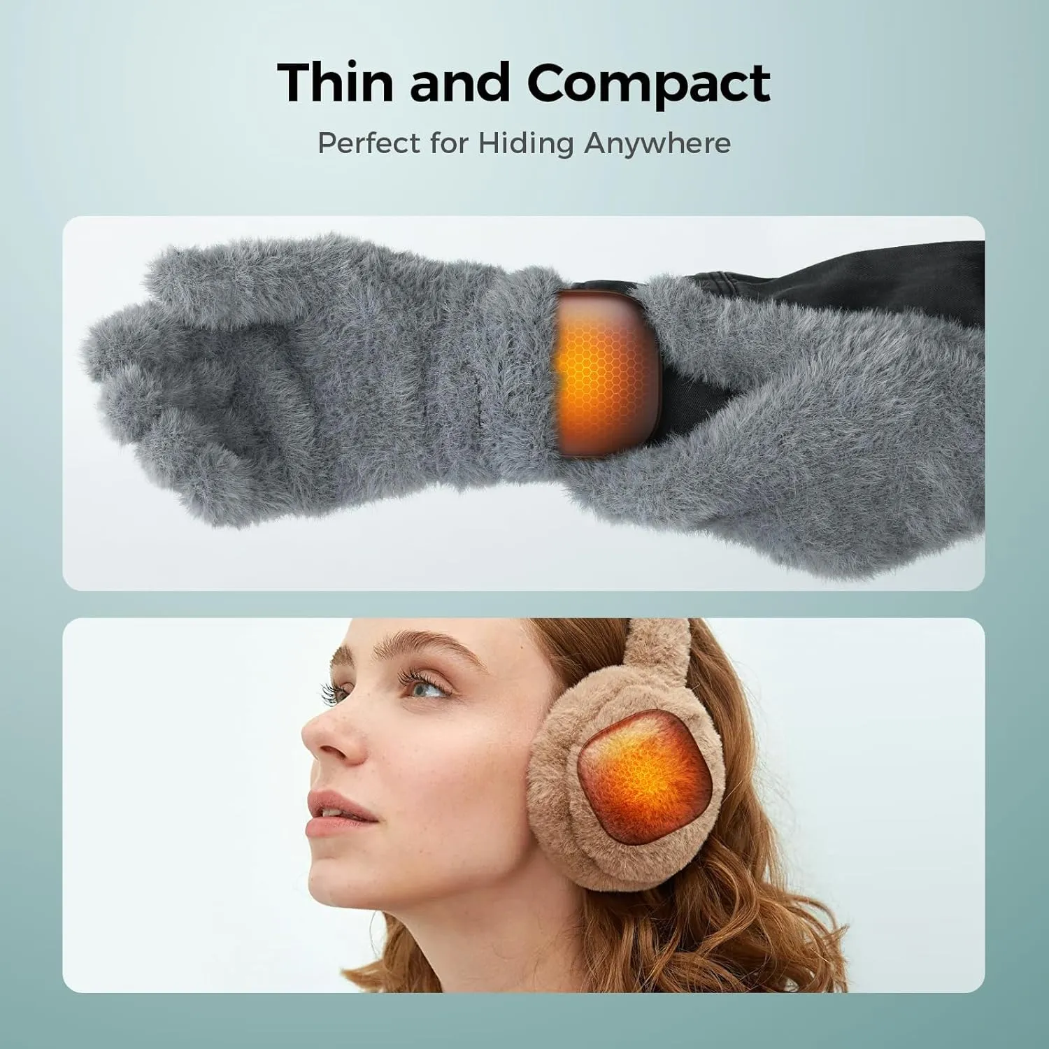 Pocket Size Hand Warmers Rechargeable 2 Pack, AI Smart Chips 3 Levels Heating Ultrathin Electric Handwarmers with 4000mAh, Portable Electric Hand Warmer, Hunting Camping Hiking Men Womens Gifts