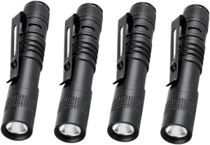 Pocketman Portable Mini LED Flashlight Belt Clip Pen Light Tactical Torch(9 CM) (4 Pack)