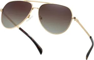 Polarized Aviator Aunglasses for Men and Women UV400 Lightweight Metal Pilot Frame