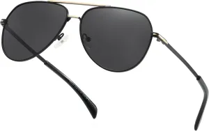 Polarized Aviator Aunglasses for Men and Women UV400 Lightweight Metal Pilot Frame