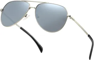 Polarized Aviator Aunglasses for Men and Women UV400 Lightweight Metal Pilot Frame