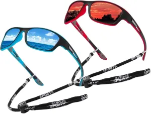Polarized Sport Sunglasses for Men & Women - UV400 Protection, Anti-Fog, Lightweight & Impact-Resistant Lenses for Fishing, Driving, Hiking, Belay Climbing(A)