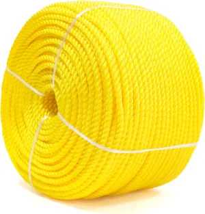 Polypropylene Rope 3/8 inch 500ft, All Purpose Yellow Rope, Floating Line, Camping, Flag Pole, Indoor & Outdoor, High Visibility, Lightweight