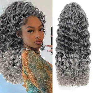 Ponytail Extension,Curly Drawstring Ponytail Extension for Black Women Natural Black Curly Clip in Hair Extensions 18 Inch Synthetic Hairpiece for Daily Party