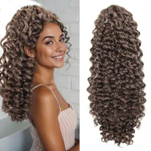Ponytail Extension,Curly Drawstring Ponytail Extension for Black Women Natural Black Curly Clip in Hair Extensions 18 Inch Synthetic Hairpiece for Daily Party