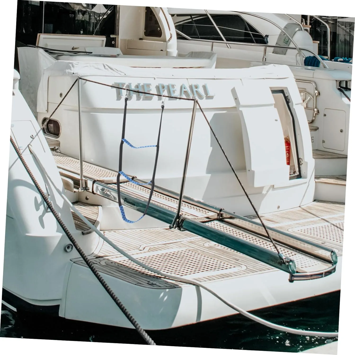 POPETPOP Portable Boat Ladder Step Wear-Resistant Rope Ladder for Kayaks Inflatable Boats Canoes Quick Setup Hooks Non- Design for Safety