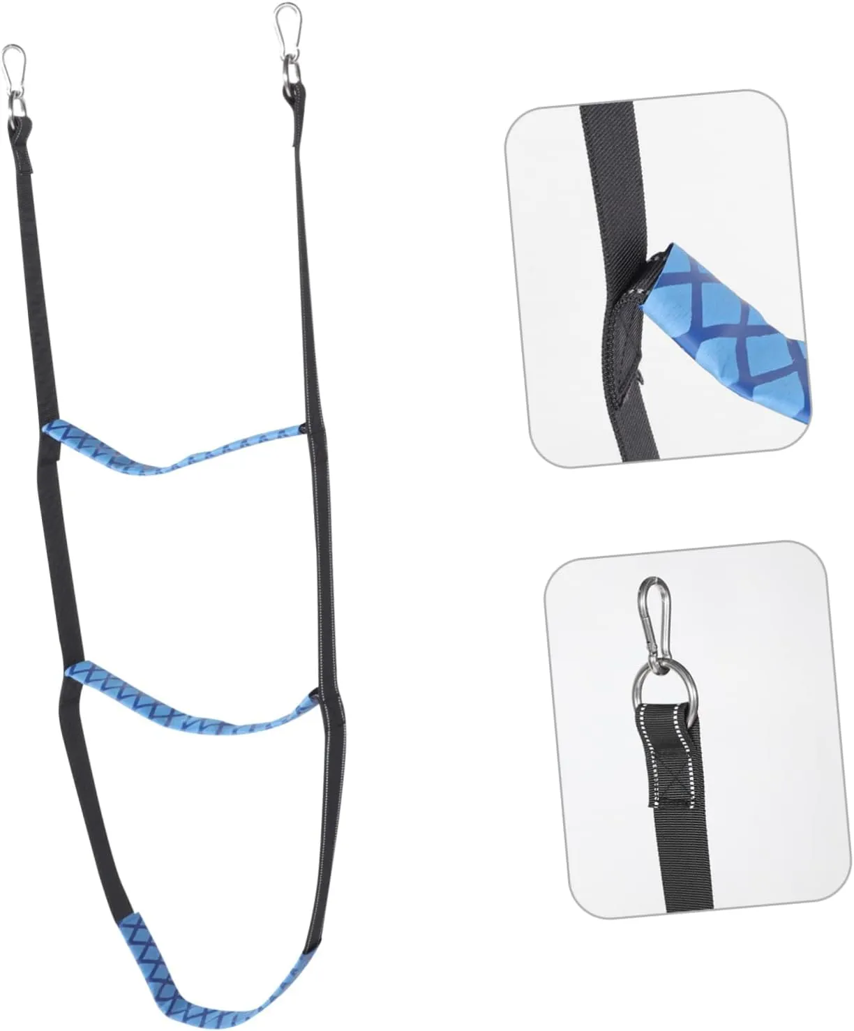 POPETPOP Portable Boat Ladder Step Wear-Resistant Rope Ladder for Kayaks Inflatable Boats Canoes Quick Setup Hooks Non- Design for Safety