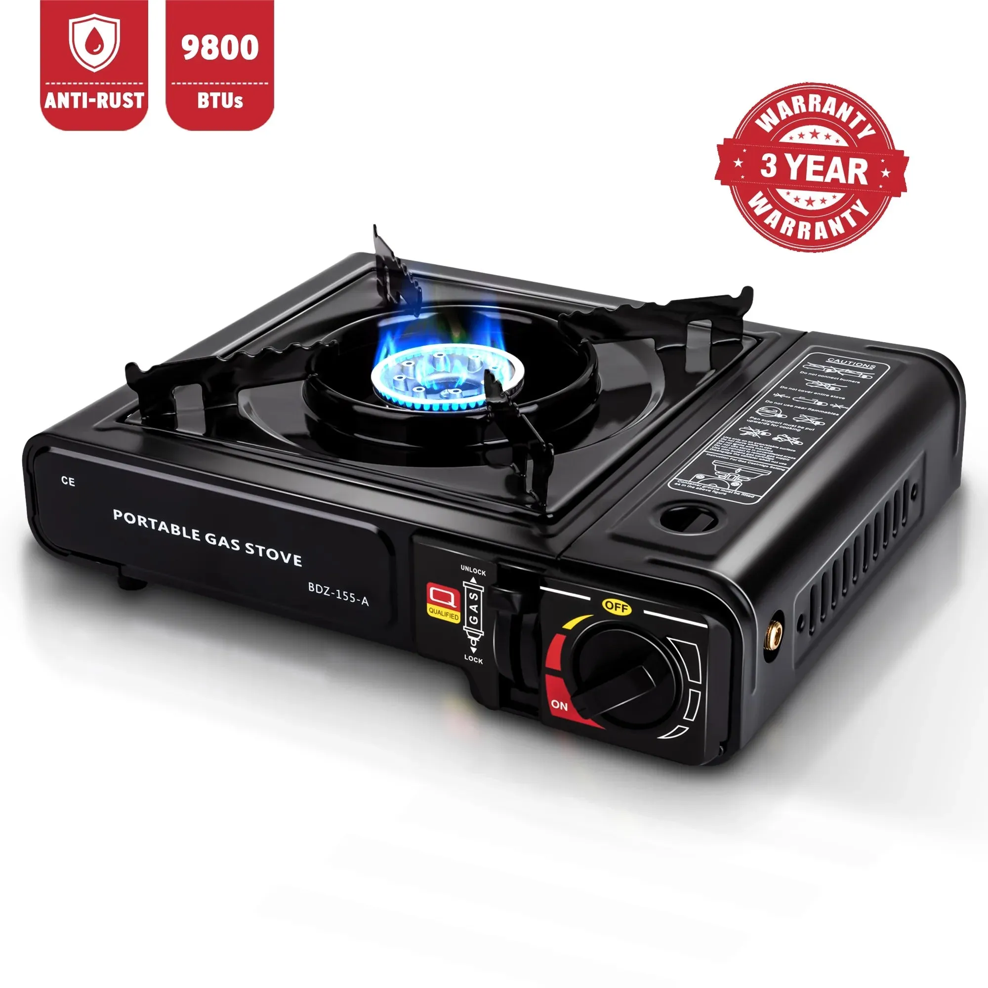 Portable Butane Camping Gas Stove - 9,800 BTU Power