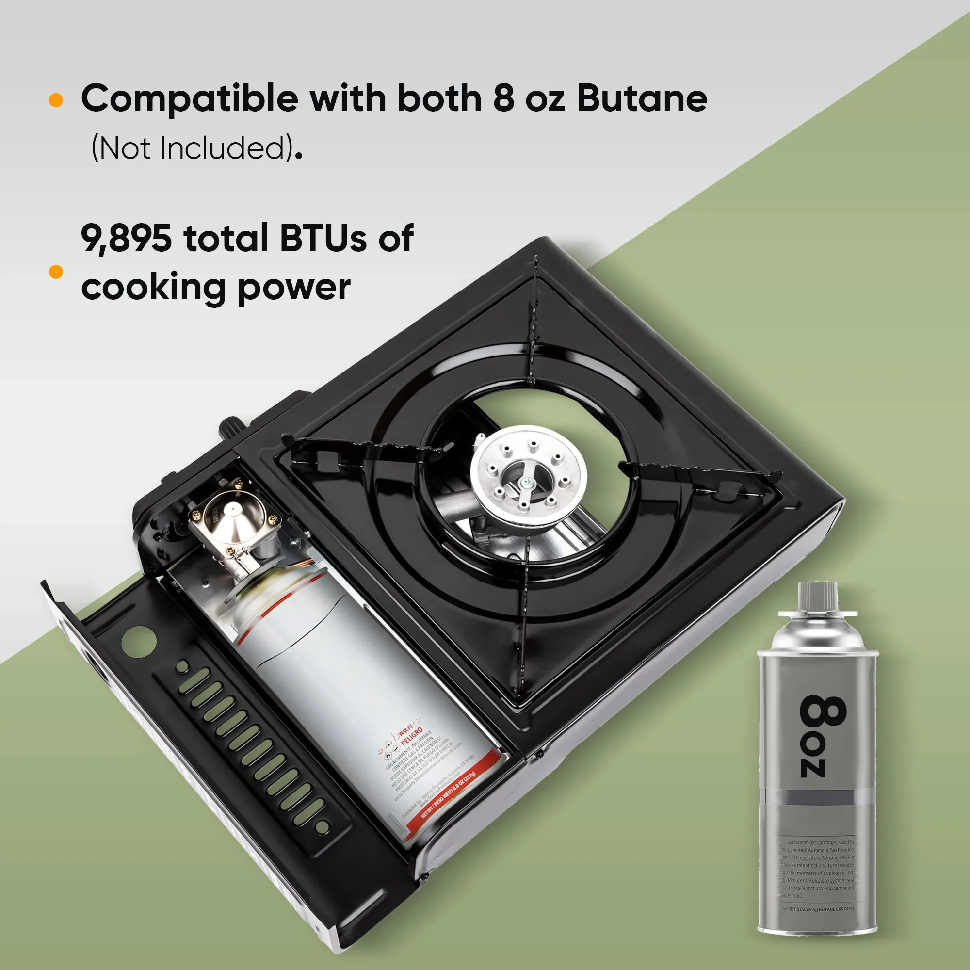 Portable Butane Camping Gas Stove - 9,800 BTU Power