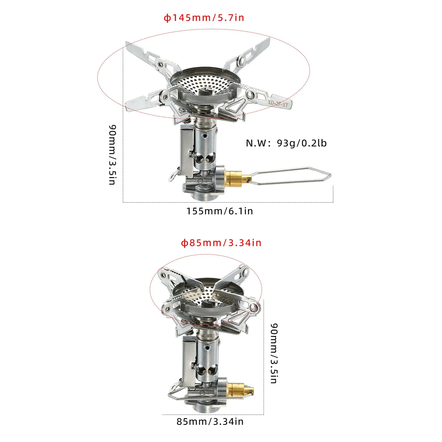 Portable Camping Gas Stove with Ignitor & Flow Regulator Foldable for Outdoor  XD-2F