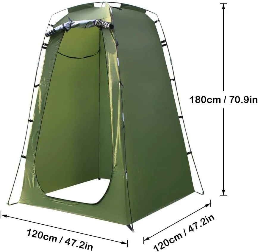 Portable Camping Shower Tent, Privacy Changing Room with Window and Pocket, Lightweight Beach Toilet Shelter for Outdoor Activities