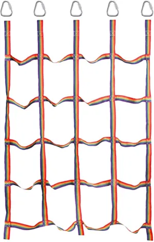 Portable Cargo Climbing Net – Outdoor Play Obstacle Rope Ladder, Kids Climbing Web | Durable Webbing Fitness Ladder for Jungle Gyms, Backyard Obstacle Course, High Strength Climbing Tool