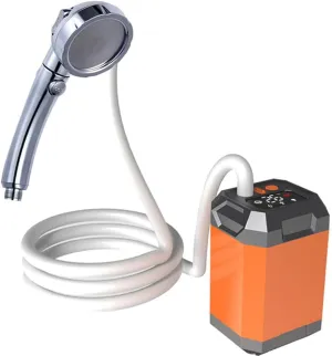 Portable Cordless Camping Shower Outdoor Electric Shower Pump able Shower Large acity Hiking Traveling Shower Digital Display Bathe Tool