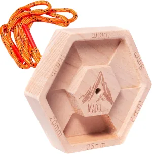 Portable Fingerboard Solid Hardwood 6-Edge Hangboard for Rock Climbing Training | Compact One-Piece Grip Strength Tool for Climbers