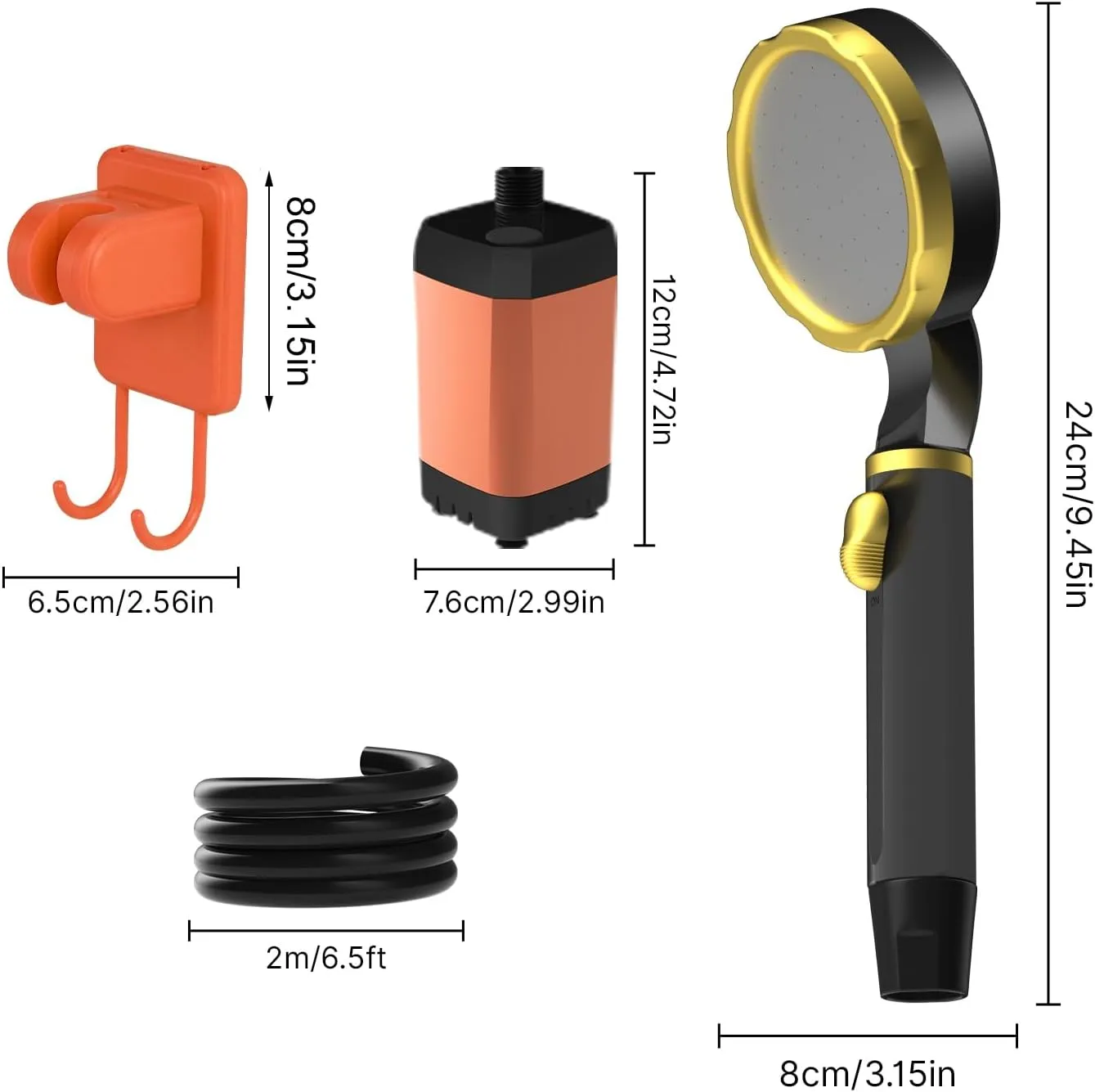 Portable Shower for Camping 7800mAh Rechargeable Camping Shower with Shower Head Intelligent LED Display Electric Shower Pump