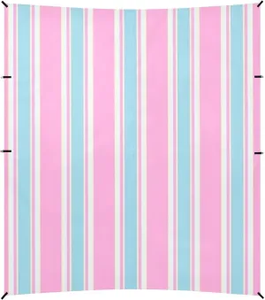 Powder Blue Stripe Stable Beach Tent UPF50  Water-Resistant Large Portable Sun Shelter with Sandbags and Shovel for Backyard, Grassland, Park