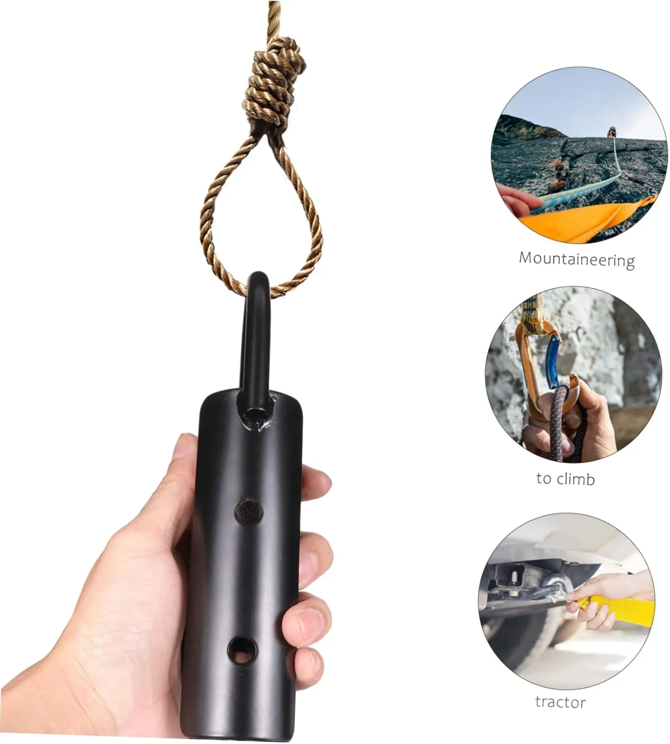 Practical Outdoor Climbing Rope Hook Heavy Duty Fixed Connection Buckle for Jute Rope Easy Installation