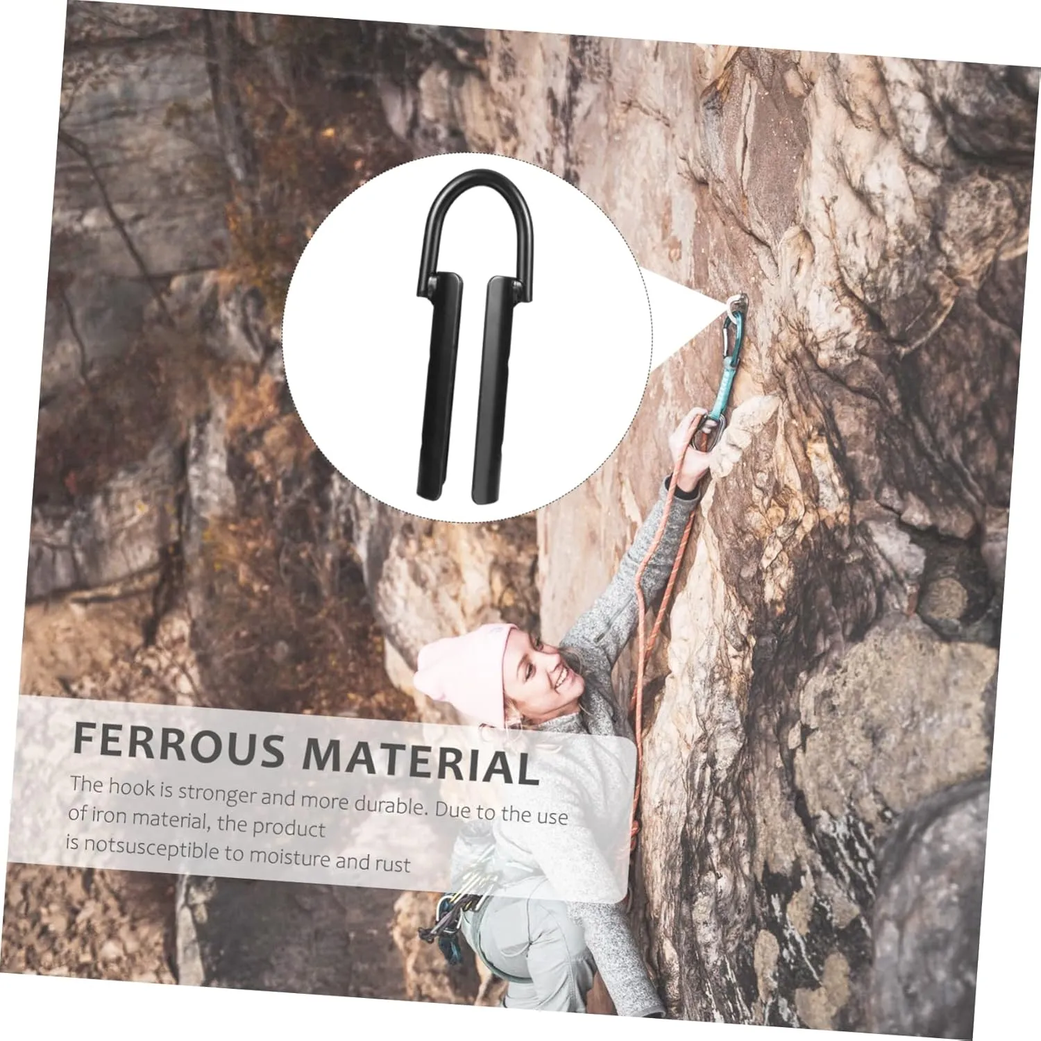 Practical Outdoor Climbing Rope Hook Heavy Duty Fixed Connection Buckle for Jute Rope Easy Installation