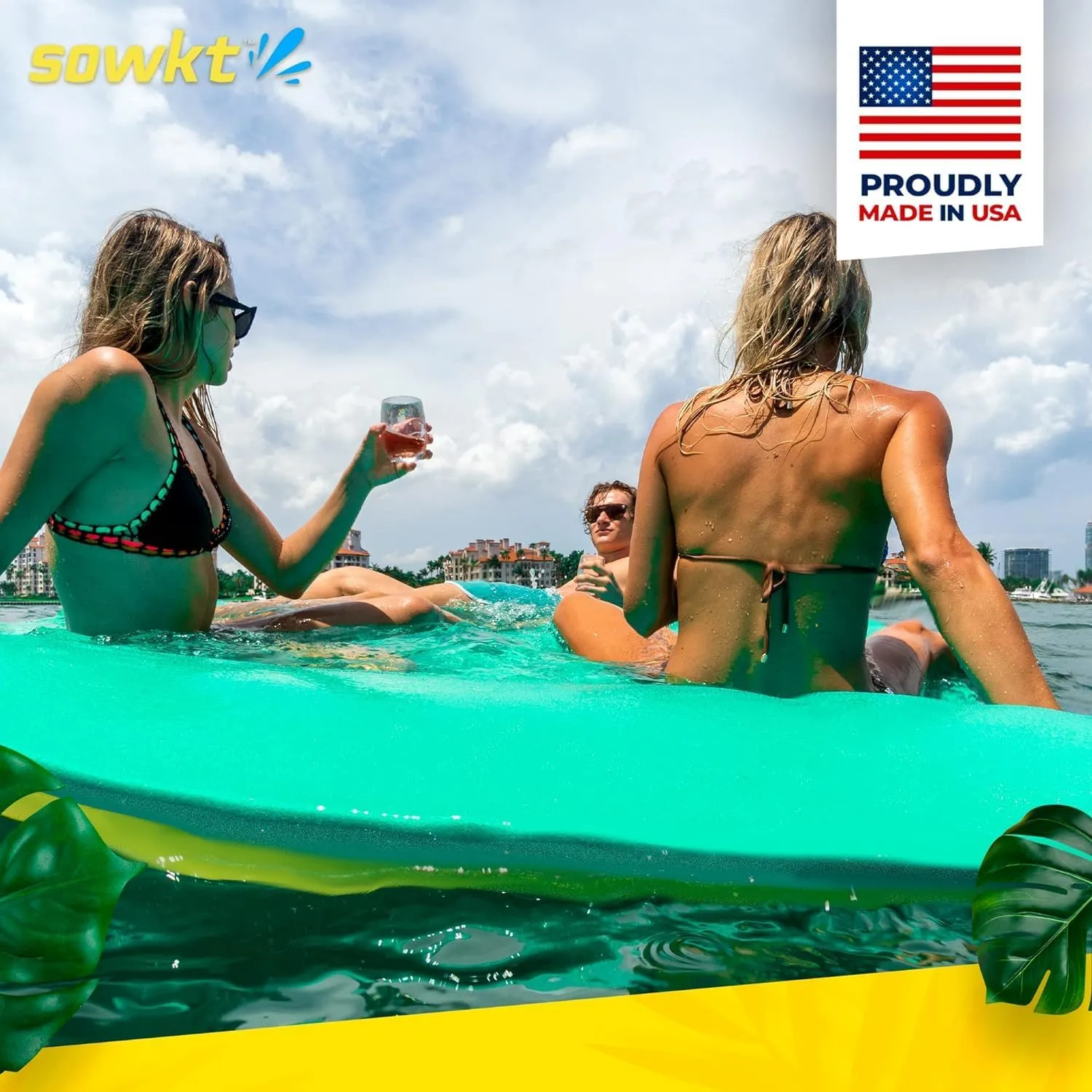 Premium Made in USA Lily Pad (9x6, 12x6 & 18x6 ft) Floating Mat for Lakes and Pools - Great for The Lake, Pool, Boat or as a Floating Dock - Giant Lilly Pad for Adults and Kids