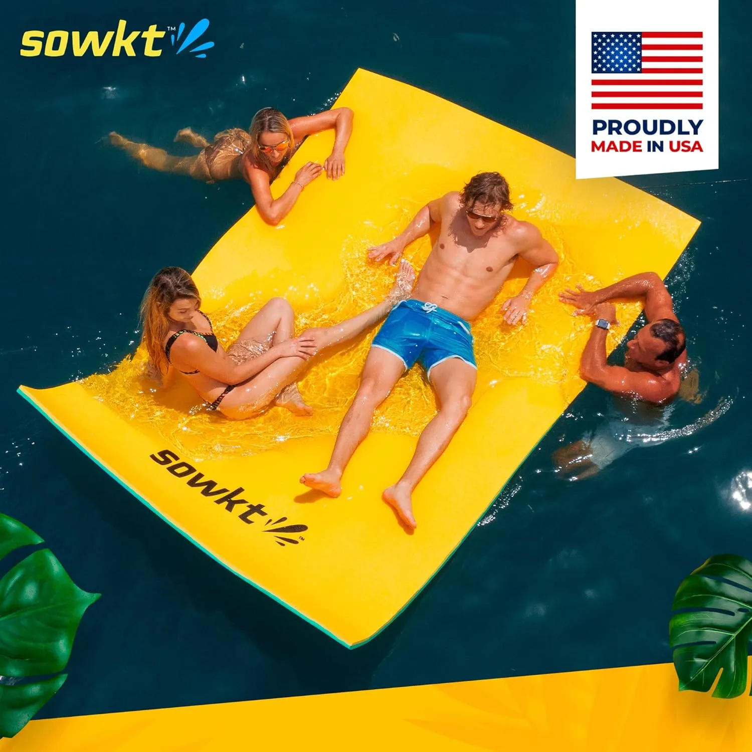 Premium Made in USA Lily Pad (9x6, 12x6 & 18x6 ft) Floating Mat for Lakes and Pools - Great for The Lake, Pool, Boat or as a Floating Dock - Giant Lilly Pad for Adults and Kids