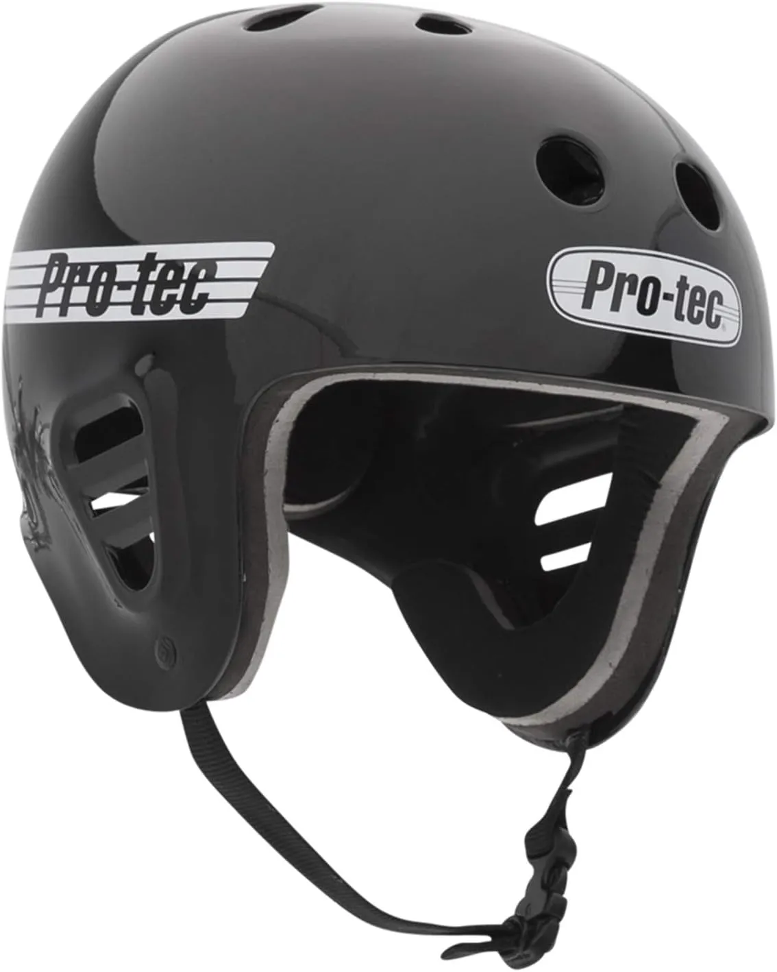 Pro-Tec Full Cut Water Wakeboarding Helmet, Ideal for Wakeboarding, Kayaking, Whitewater Rafting or Kite Surfing, – X-Large – Gloss Black