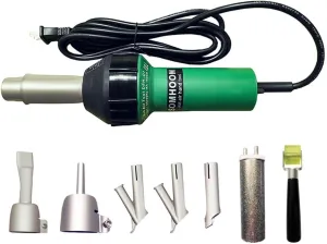 Professional Hot Air Gun 1600W for Plastic Welding - 5 Nozzles、Heating Core and Roller Included -TPO Welder-Hot Air Welder Torch-Ideal for PVC/PP/PE Repairs and Welding Heat Gun