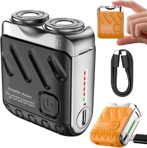 Prophetp-U Shaver, Portable Rotary Dual Ring Electric Shaver, 2025 New Model Dual-Head Pocket Razor for Travel Office Business Trip, USB Rechargeable (1pc-Black)