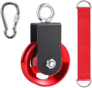 Pulley system for home gym, Aluminum GYM Pulley Wheel Universal Aluminum Alloy Bearing Pulley Wheel for Cable Machine Gym Equipment Part Garage Door
