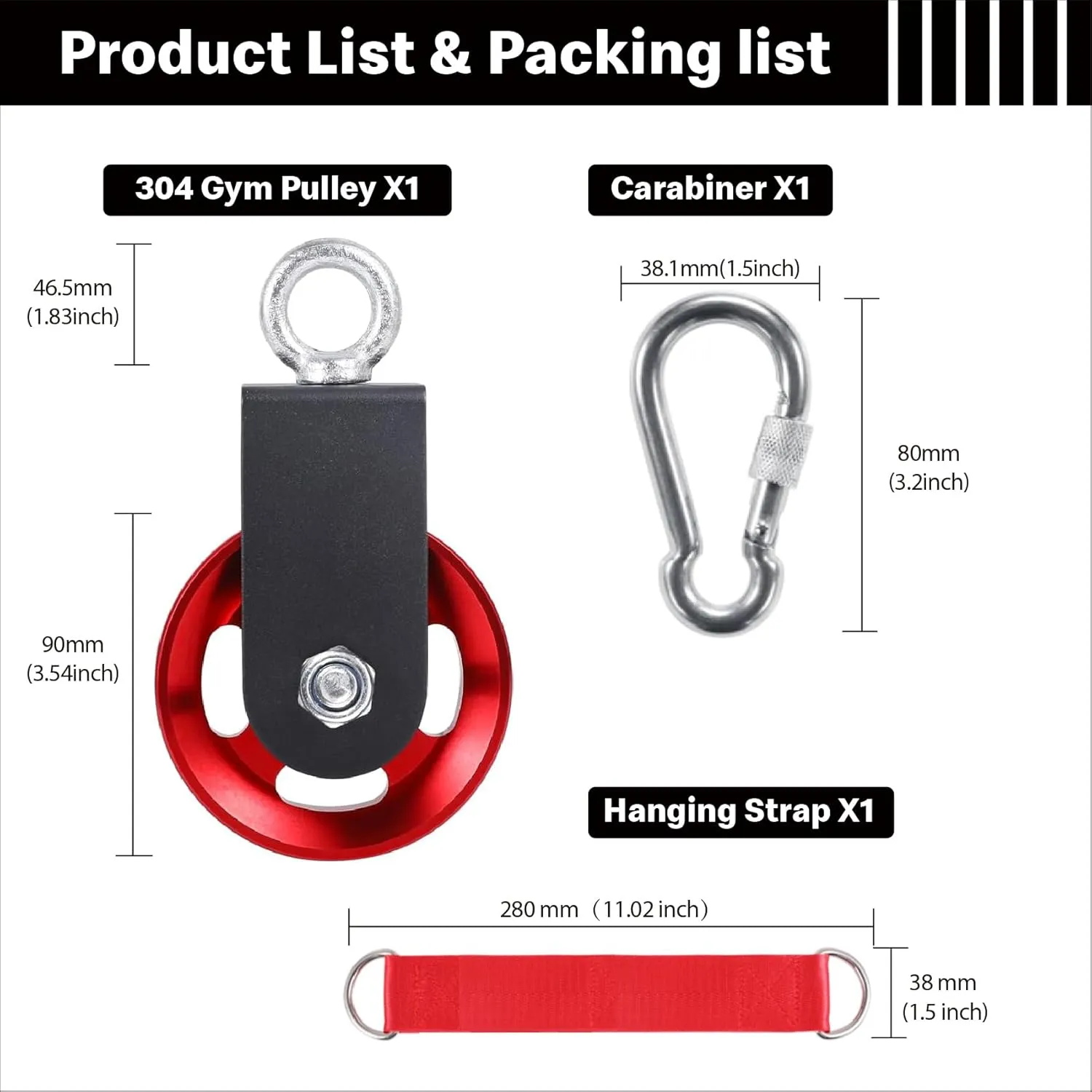 Pulley system for home gym, Aluminum GYM Pulley Wheel Universal Aluminum Alloy Bearing Pulley Wheel for Cable Machine Gym Equipment Part Garage Door