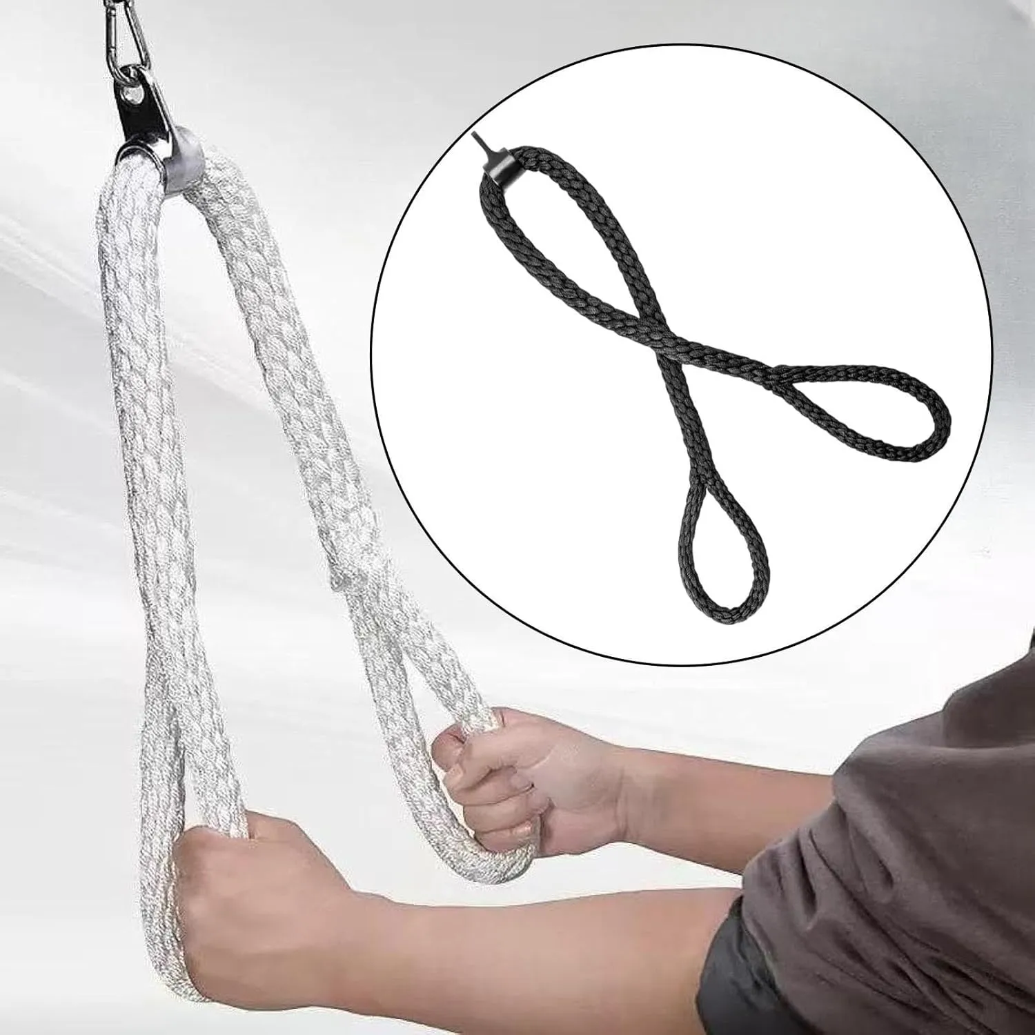 Pulley System Gym Pull Down Rope Accessories Lightweight Ergonomic for Press Down Cable Machine Multipurpose Braided Nylon